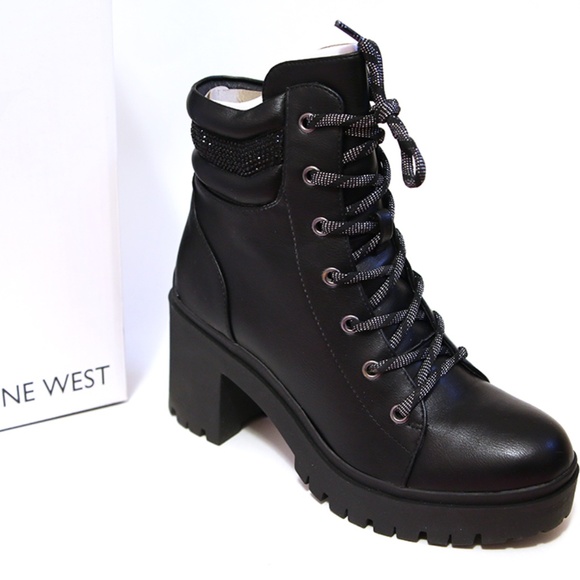Nine West Qwork Lace Up Combat Booties - Size 7 - Picture 6 of 9